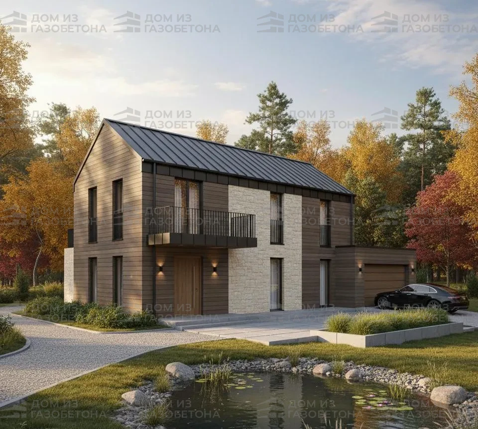 Проект Двухэтажный дом 15 на 12, 162 м2