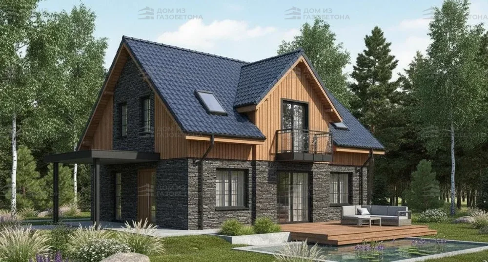 Проект Двухэтажный дом 15 на 10, 190 м2