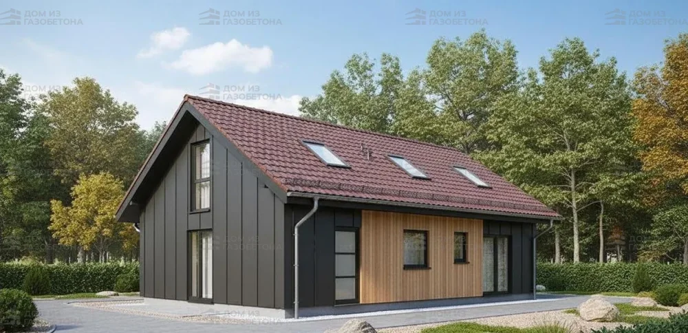 Проект Одноэтажный дом 11 на 7, 61 м2