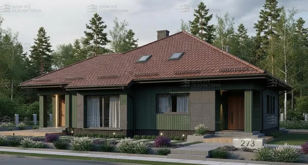 Проект Одноэтажный дом 16 на 15, 186 м2