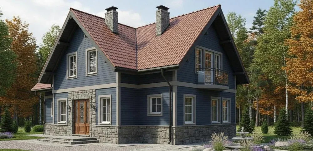 Проект Двухэтажный дом 12 на 11, 155 м2